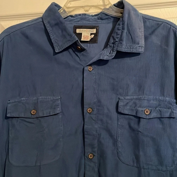 Carbon2cobalt men’s long sleeve button down blue shirt size XL - Picture 2 of 7